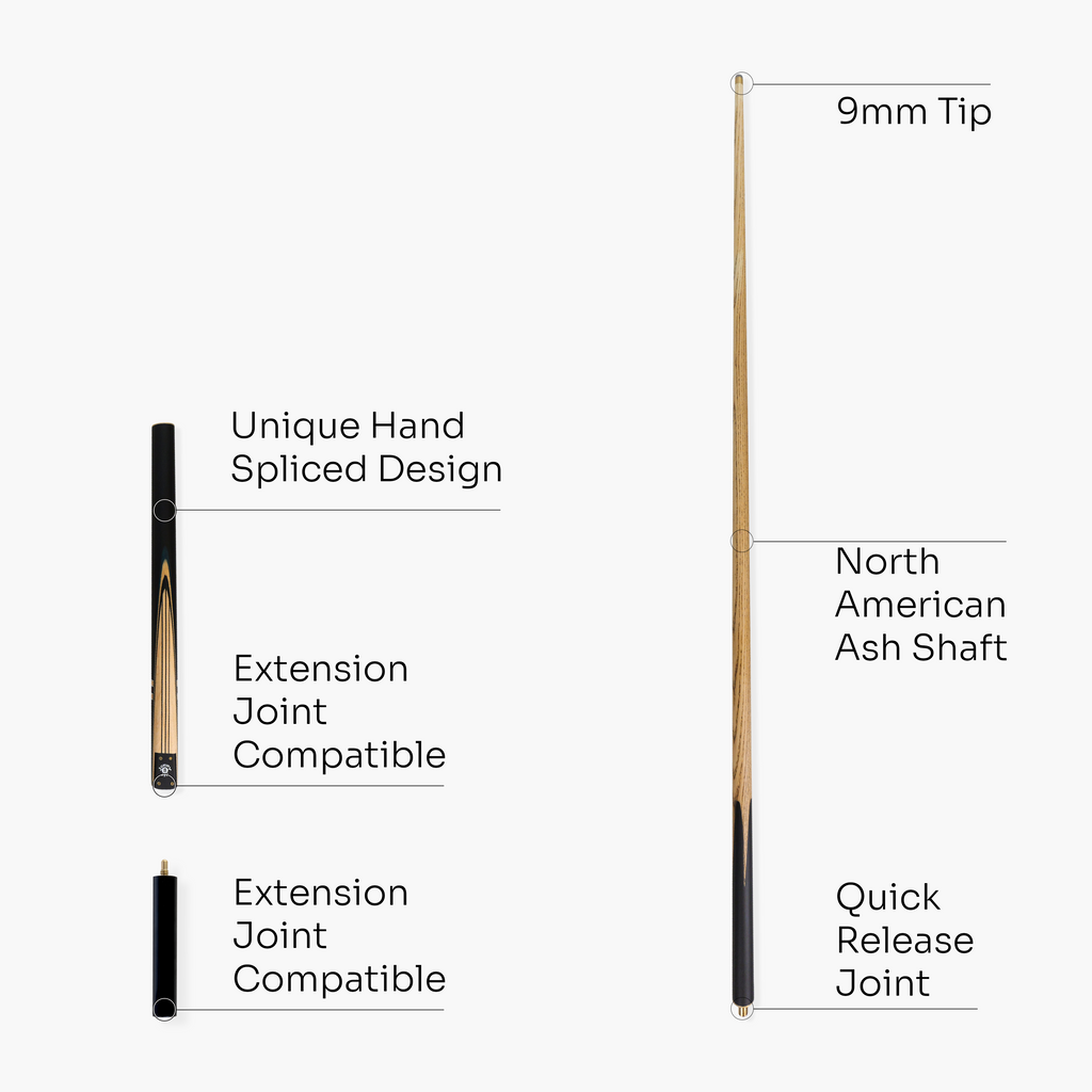 Jonny 8 Ball traditional 57-inch 3/4 cue with mini butt Cue + Case