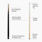 Jonny 8 Ball 57-inch pub-style 2-piece cue Cue + Case