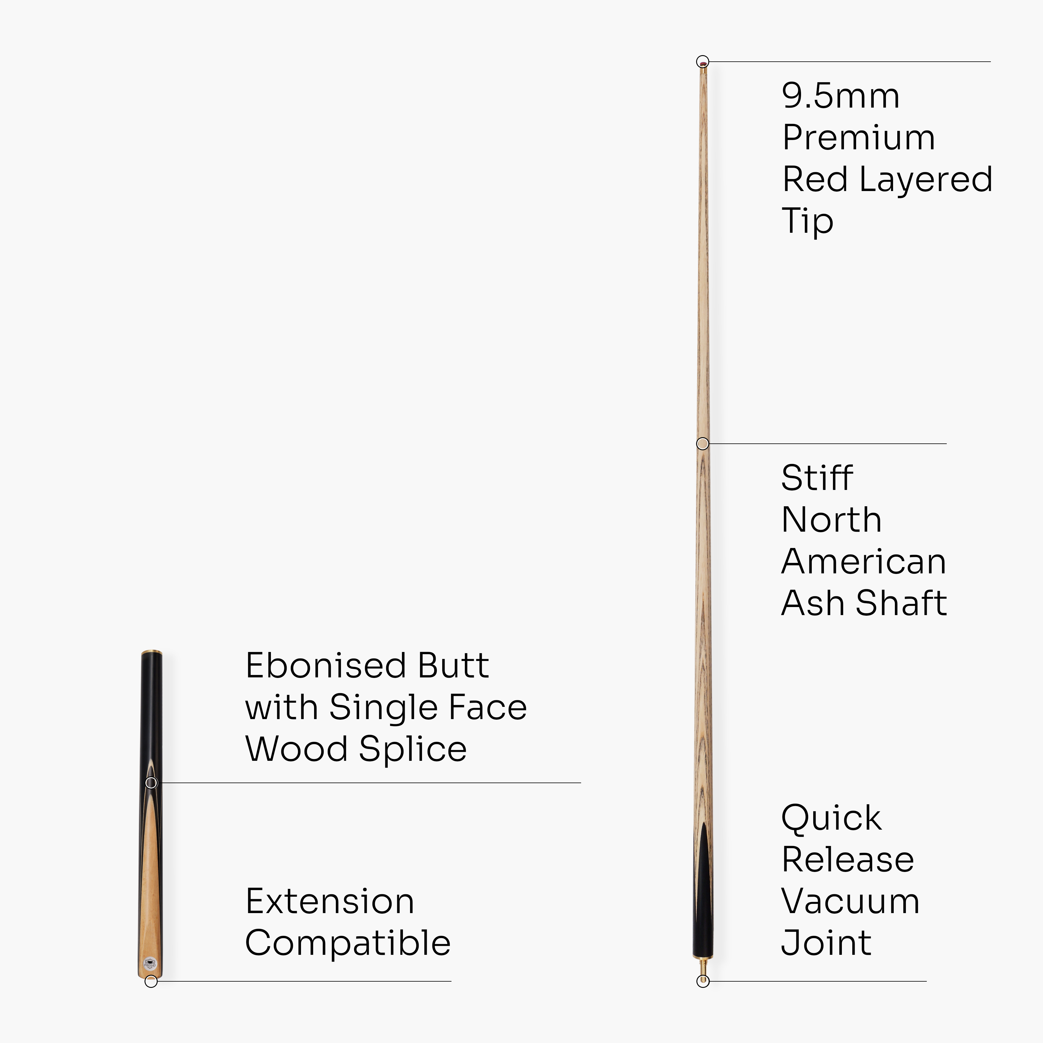 PRO147 Pearl Series Olive 57-inch 3/4 cue and case set