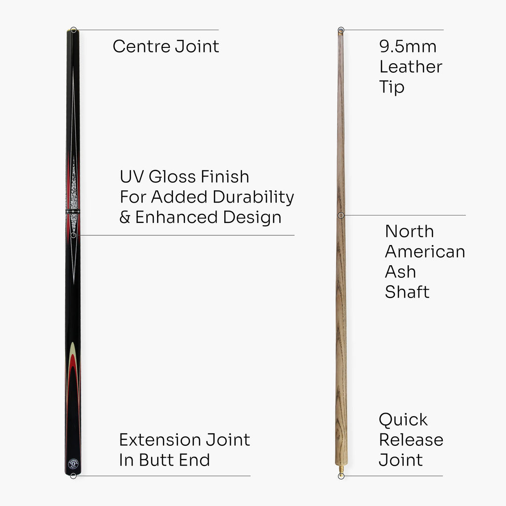 Jonny 8 Ball Trident 57-inch 2-piece cue Cue + Case