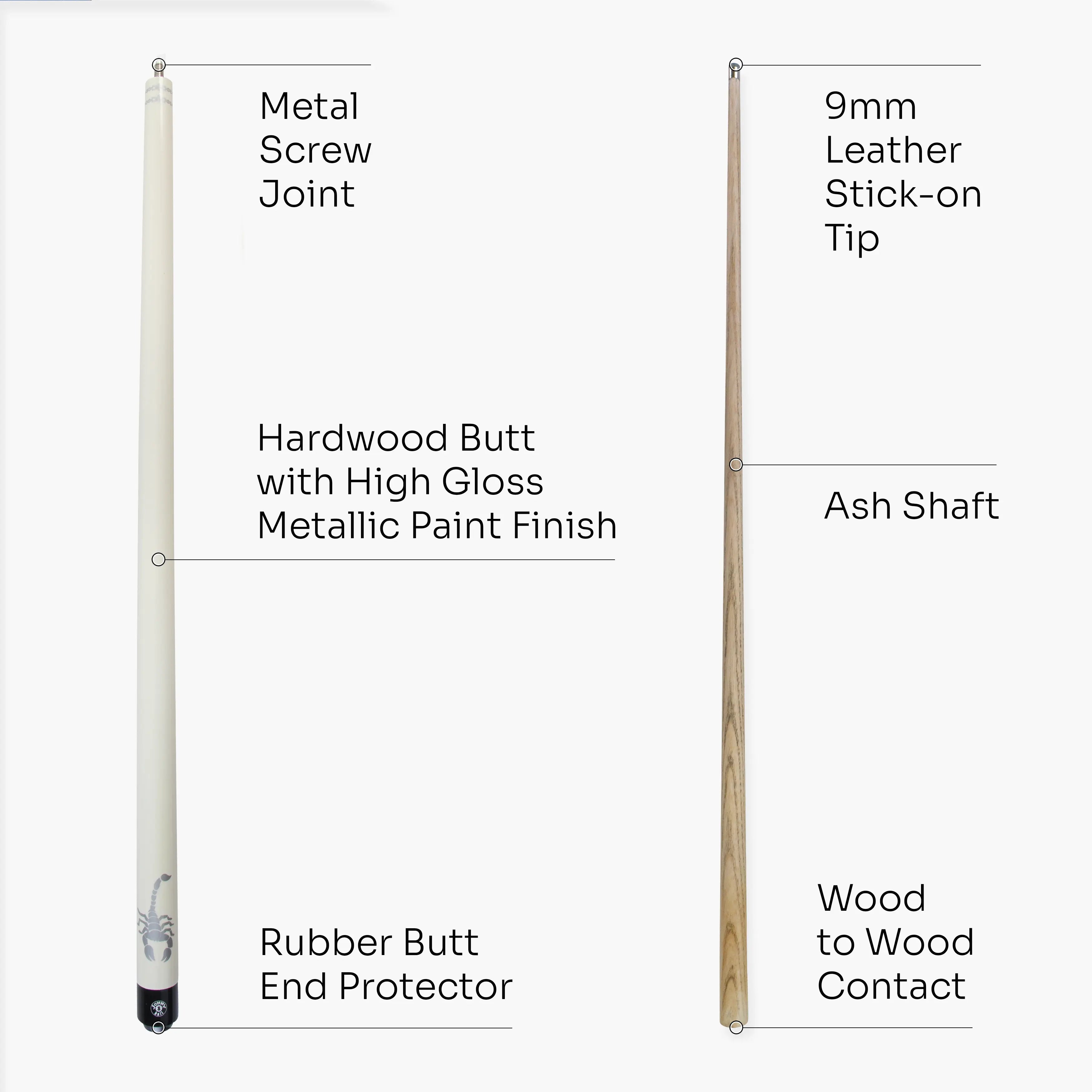 Jonny 8 Ball Scorpion 57-inch cue and hard case Cue + Case