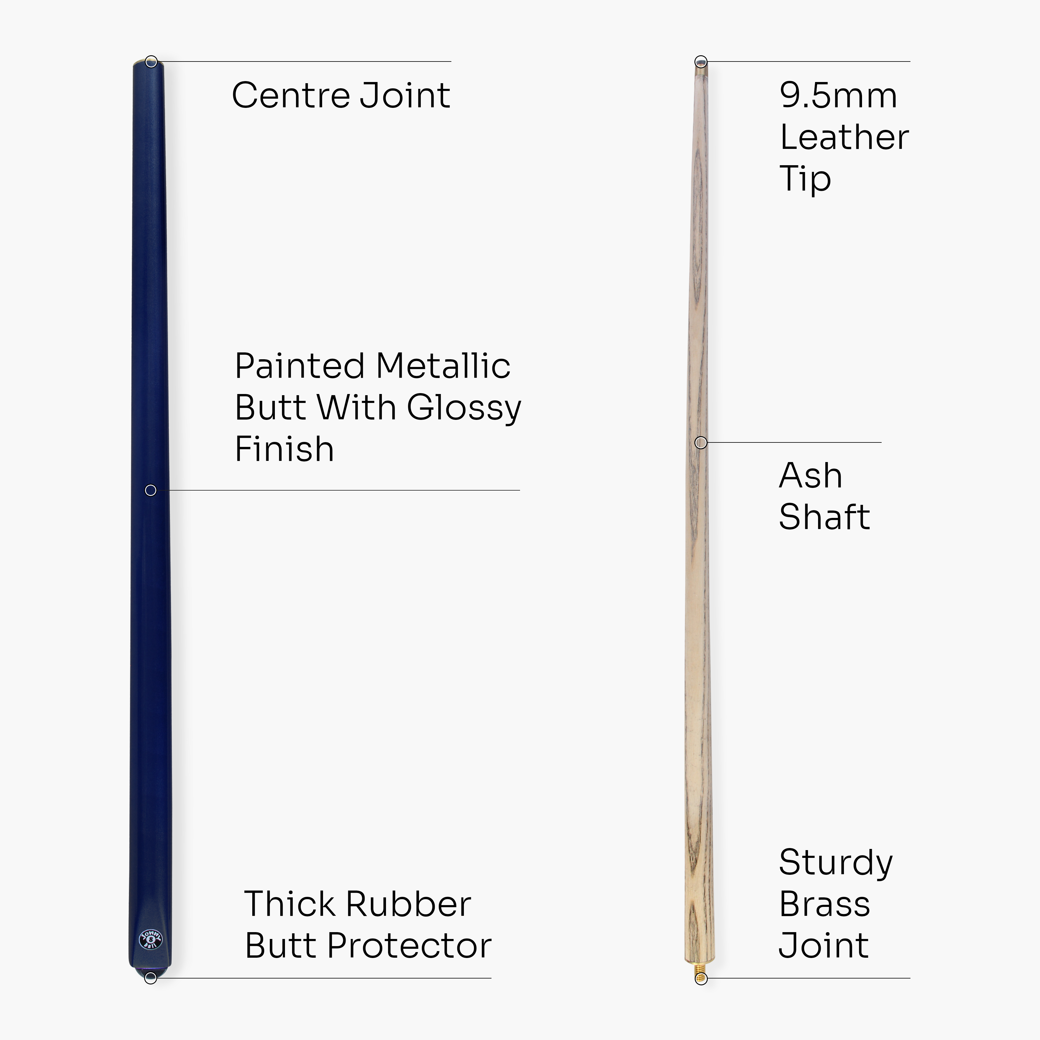 Jonny 8 Ball Metallic E-Series 2-piece cue Cue + Case