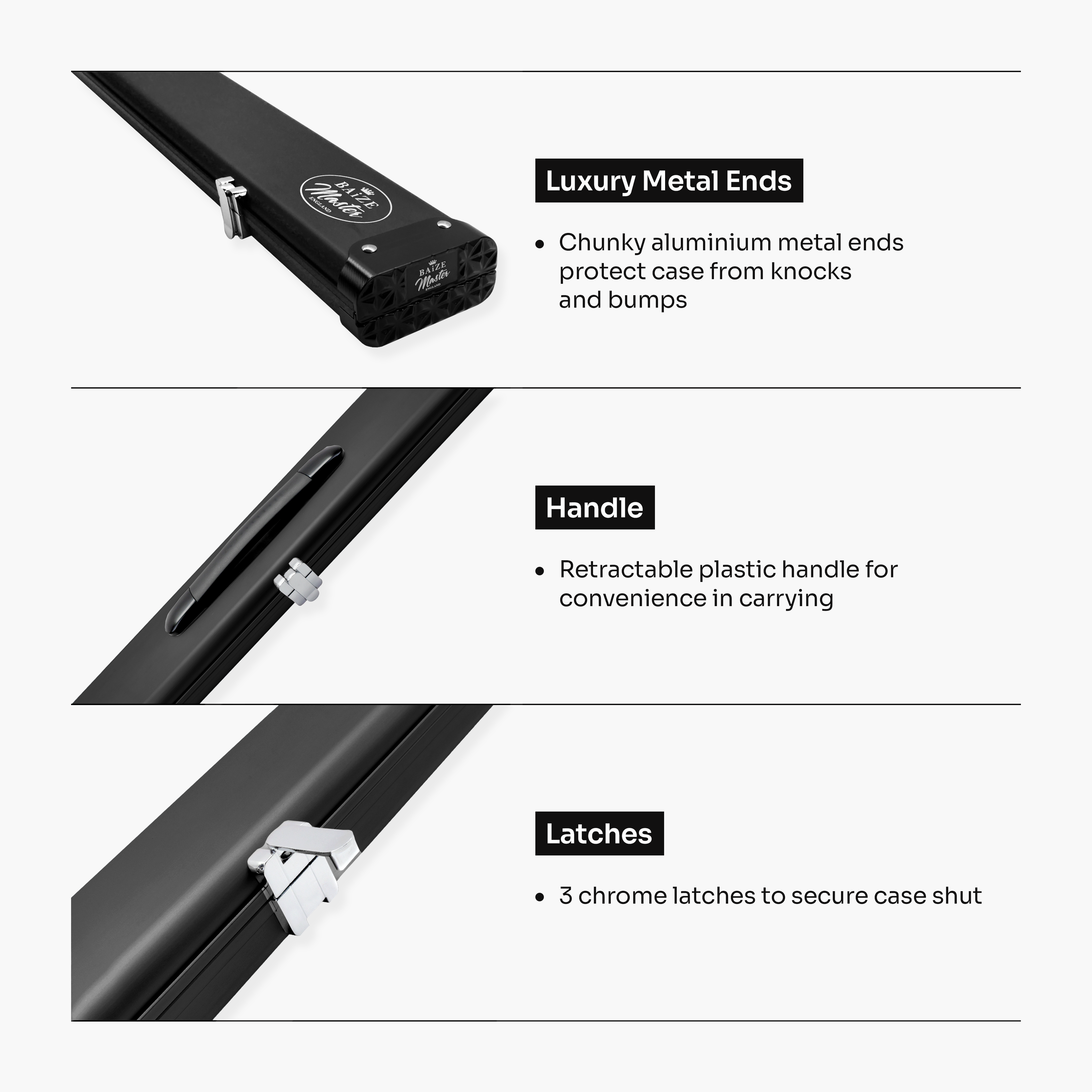 Baize Master Summit 3-slot one-piece cue case Cue + Case