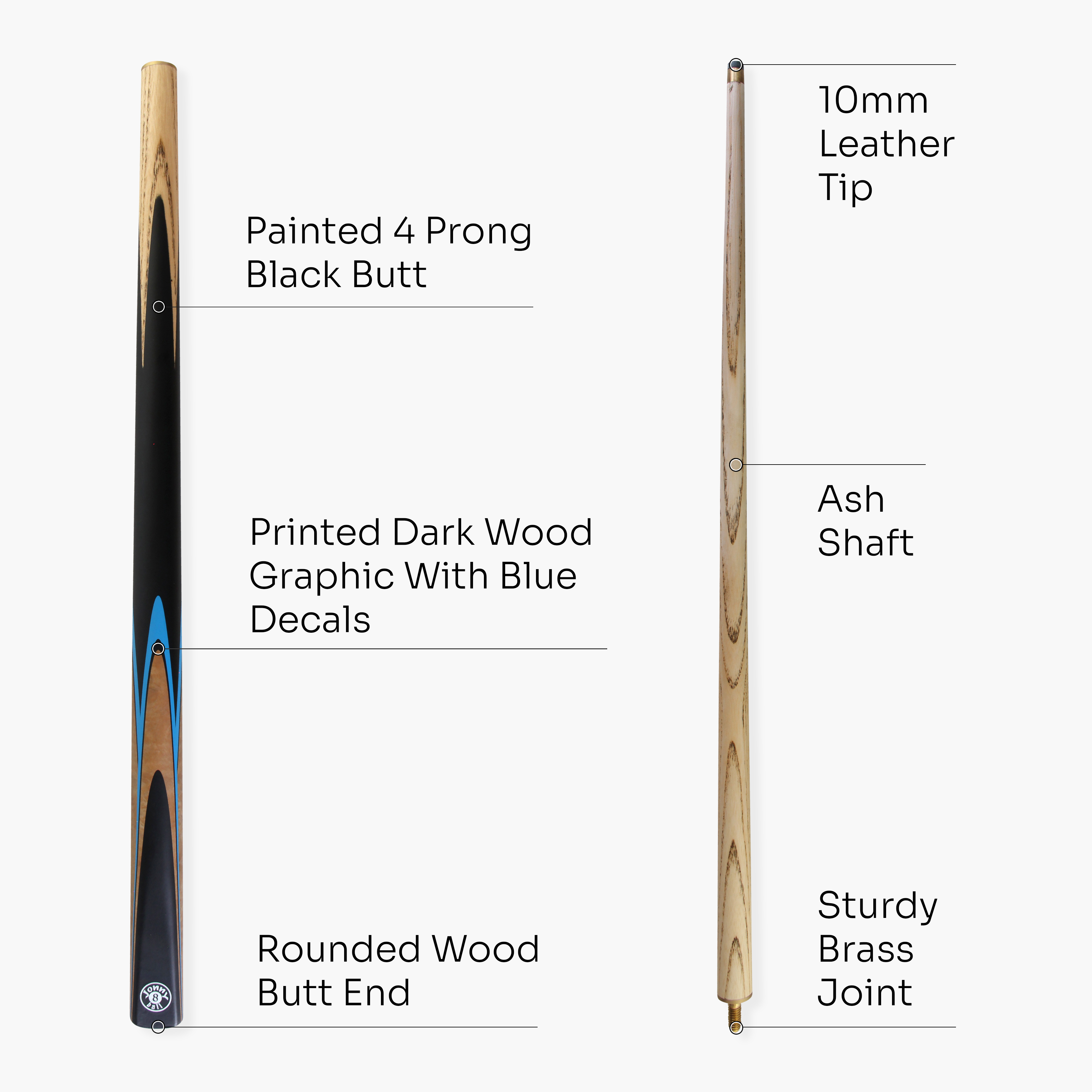 Jonny 8 Ball Vanquish 48-inch junior cue Cue + Case