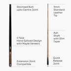 Jonny 8 Ball Needle 57-inch 2-piece pool cue Cue + Case