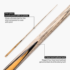 Baize Master Platinum Exotic Golden Concord cue - 9.5mm tip Cue + Case