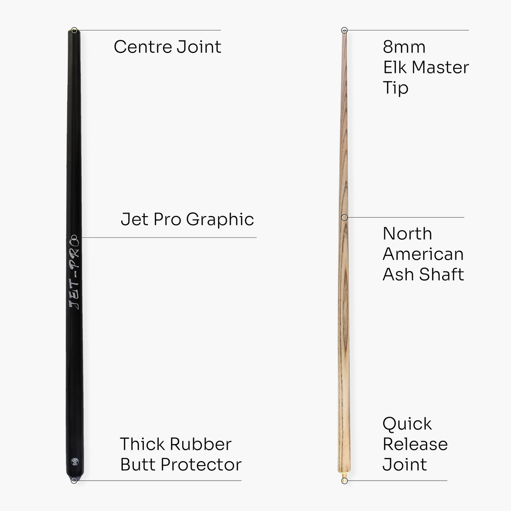 Jonny 8 Ball Black Jet-Pro 57-inch pool cue Cue + Case