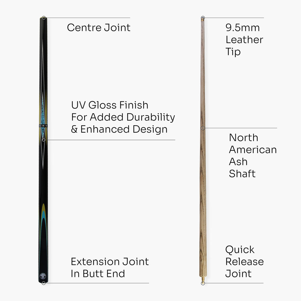 Jonny 8 Ball Trident 57-inch 2-piece cue Cue + Case