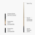 Jonny 8 Ball traditional 57-inch 3/4 cue with mini butt Cue + Case