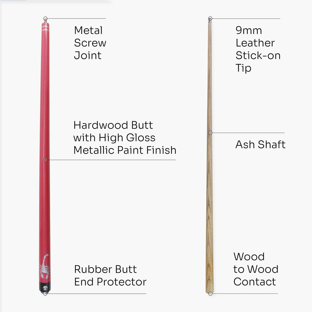 Jonny 8 Ball Scorpion 57-inch 2-piece cue Cue + Case