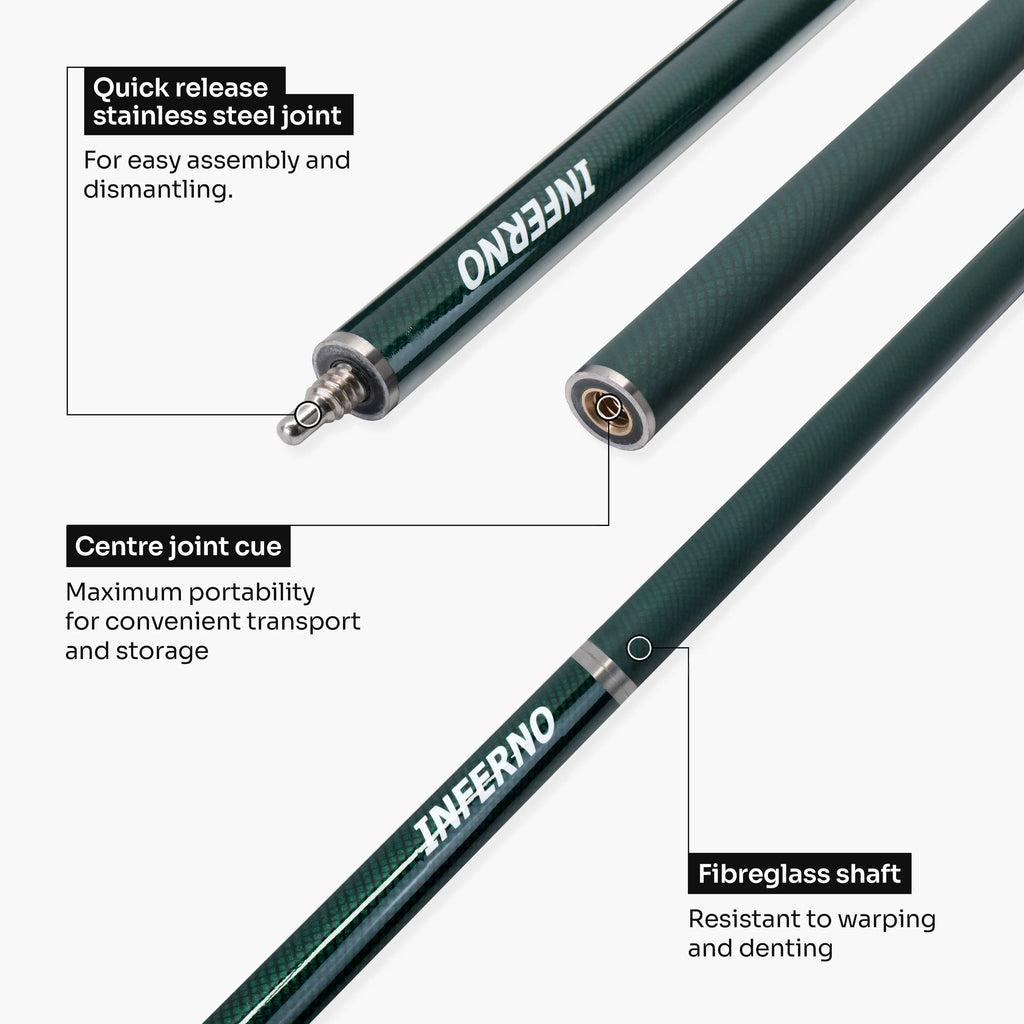 Jonny 8 Ball Inferno 2-piece graphite cue Cue + Case