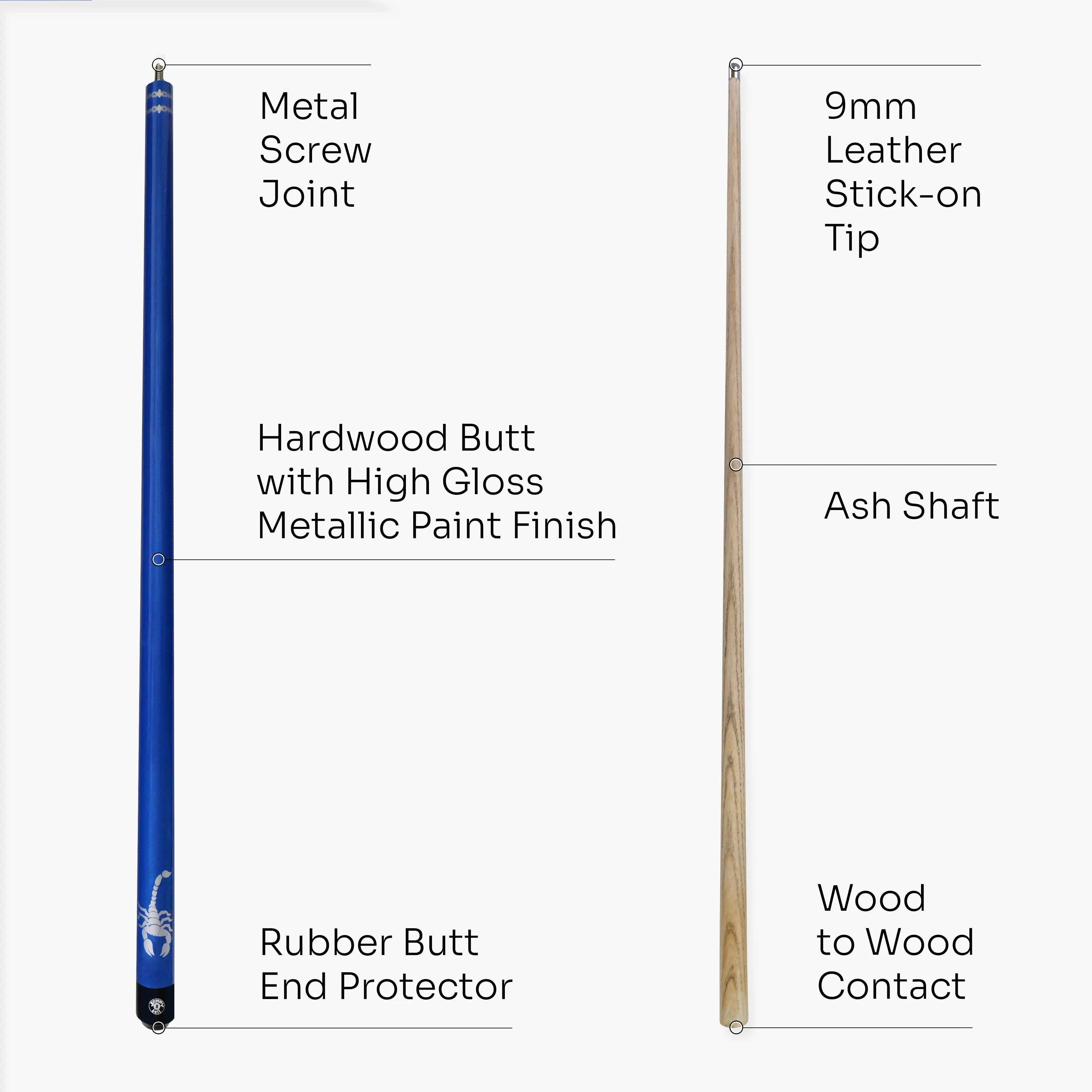 Jonny 8 Ball Scorpion 57-inch cue and hard case Cue + Case
