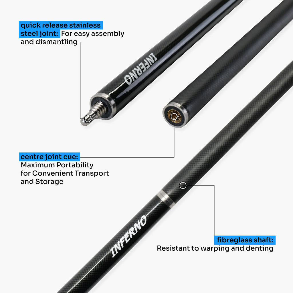 Jonny 8 Ball Inferno 2-piece graphite cue Cue + Case