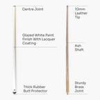 Jonny 8 Ball White Jet 48-inch junior cue Cue + Case