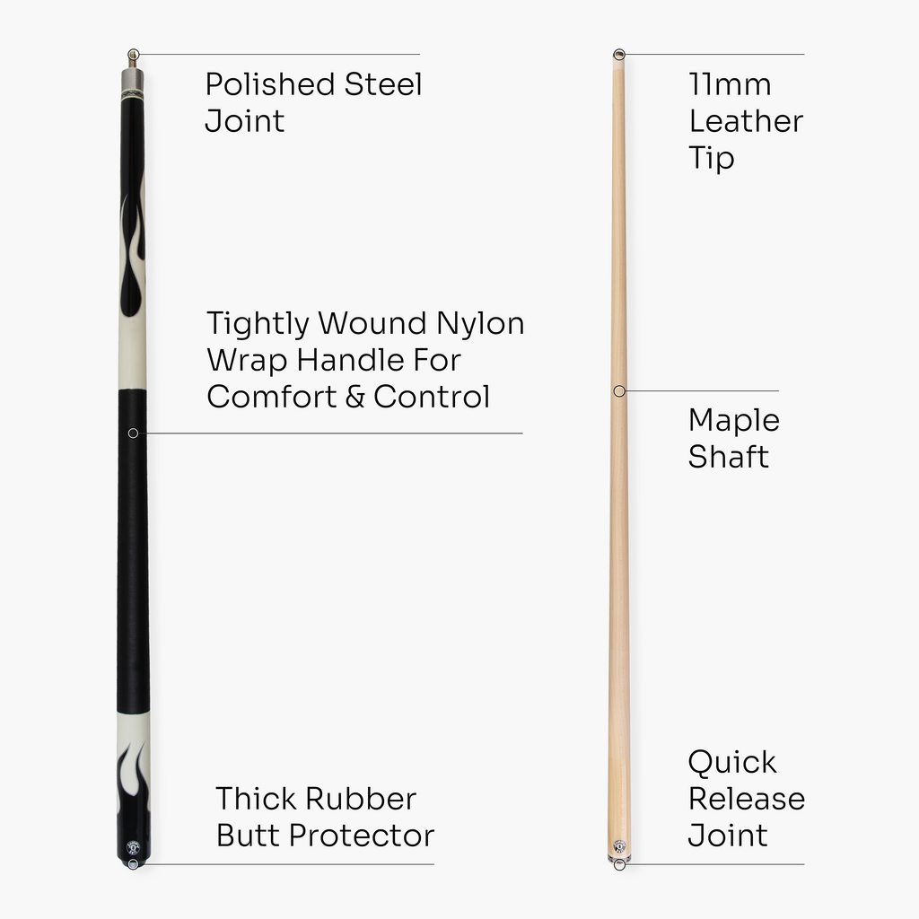 Jonny 8 Ball Flame 58-inch cue and hard case Cue + Case
