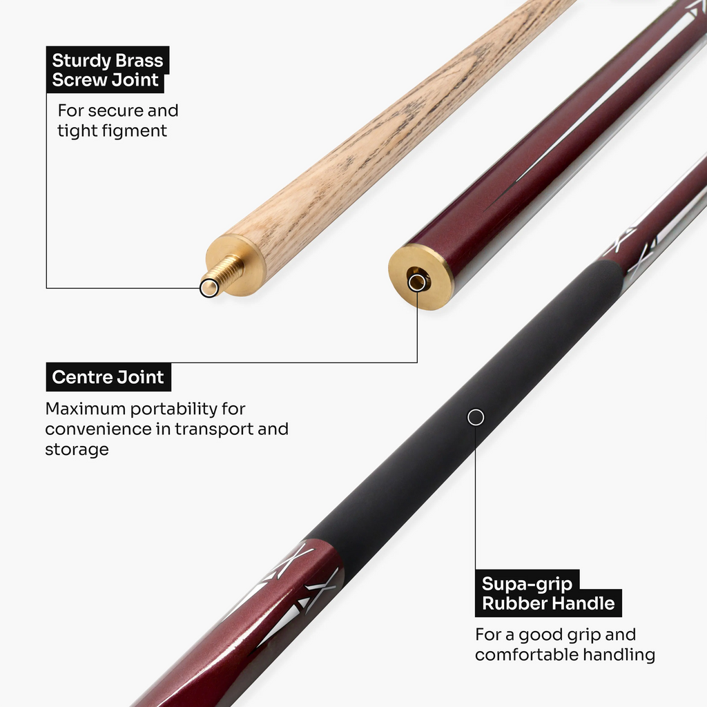 Jonny 8 Ball Red Torpedo 48-inch cue and case set Cue + Case