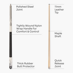 Jonny 8 Ball Flame 58-inch cue and hard case Cue + Case
