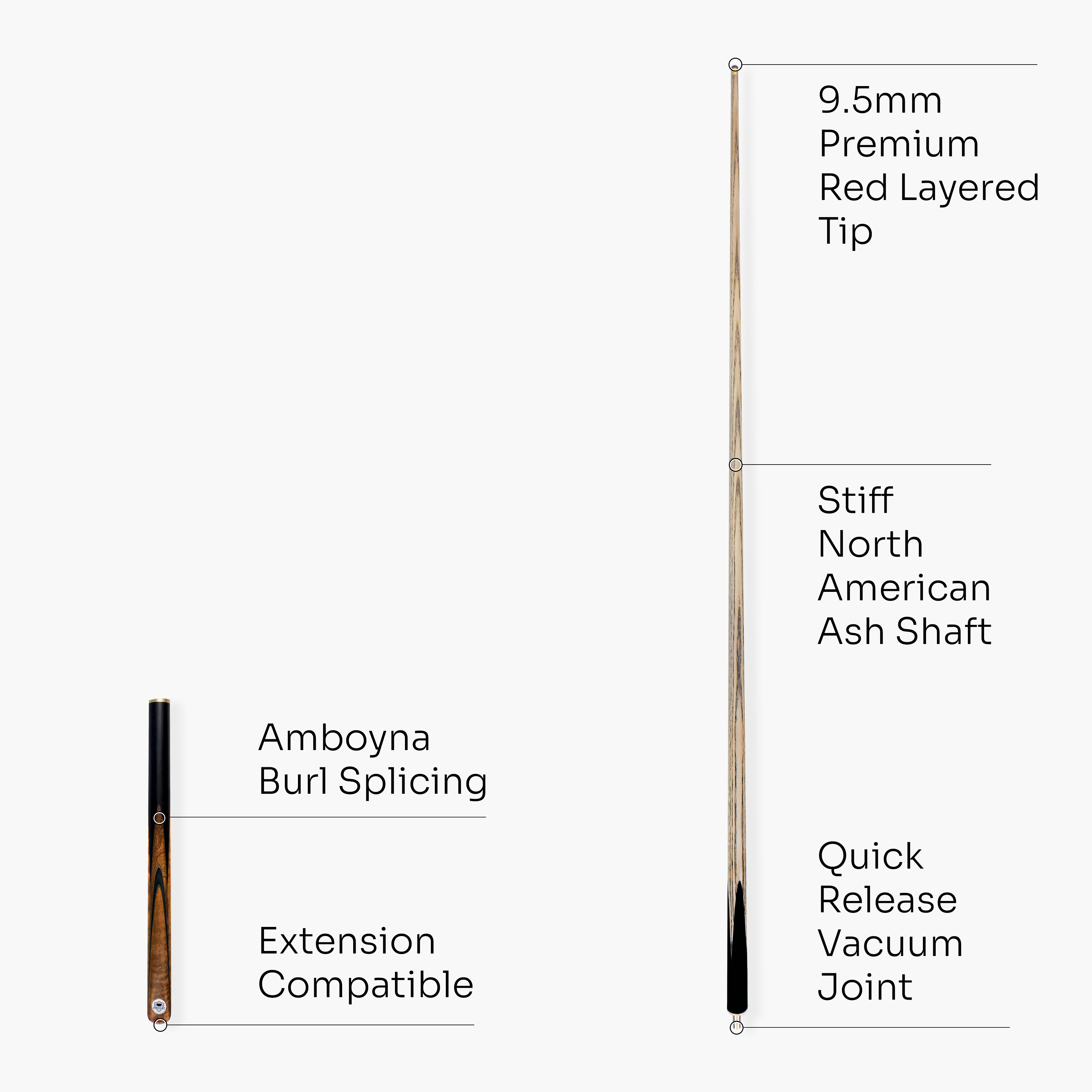 PRO147 Pearl Series Amboyna Burl cue and case set