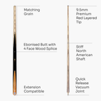 PRO147 Pearl Series Olive hand-spliced 57-inch cue