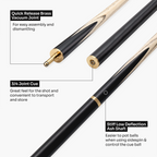 Baize Master Tiger Marksman ¾ Joint English Pool Cue with 8.5mm Baize Master Blue Pressed Tip Cue + Case