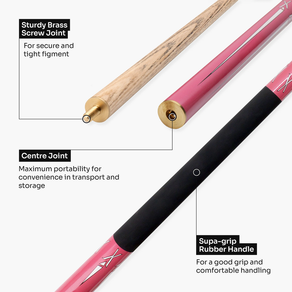 Jonny 8 Ball Pink Torpedo 48-inch cue and hard case Cue + Case
