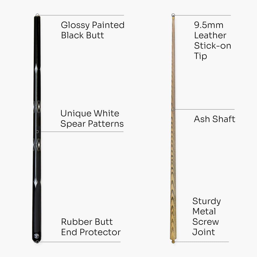 Jonny 8 Ball White Spear 57-inch cue and case set Cue + Case