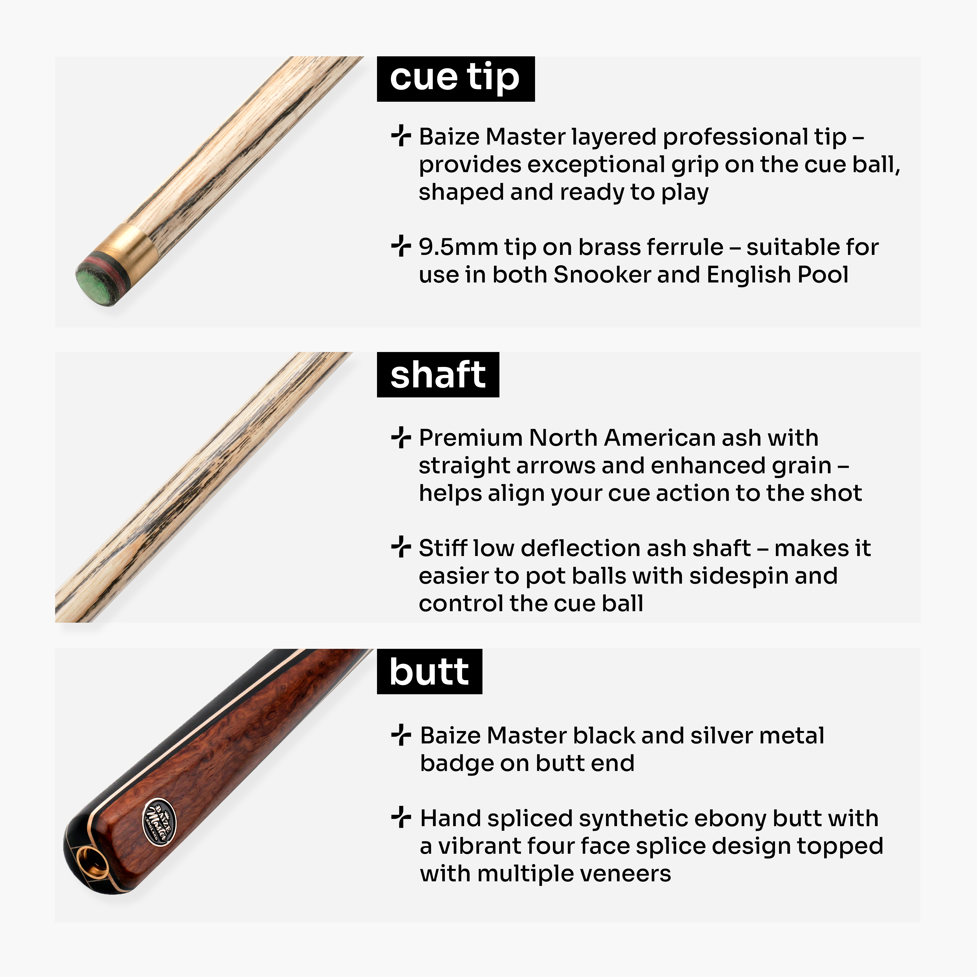 Baize Master Blackline Elite cue and case set Cue + Case