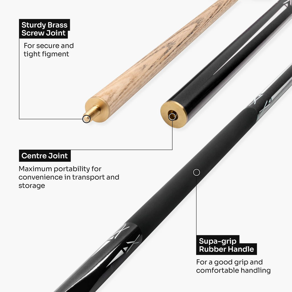 Jonny 8 Ball Black Torpedo 48-inch junior cue and hard case Cue + Case