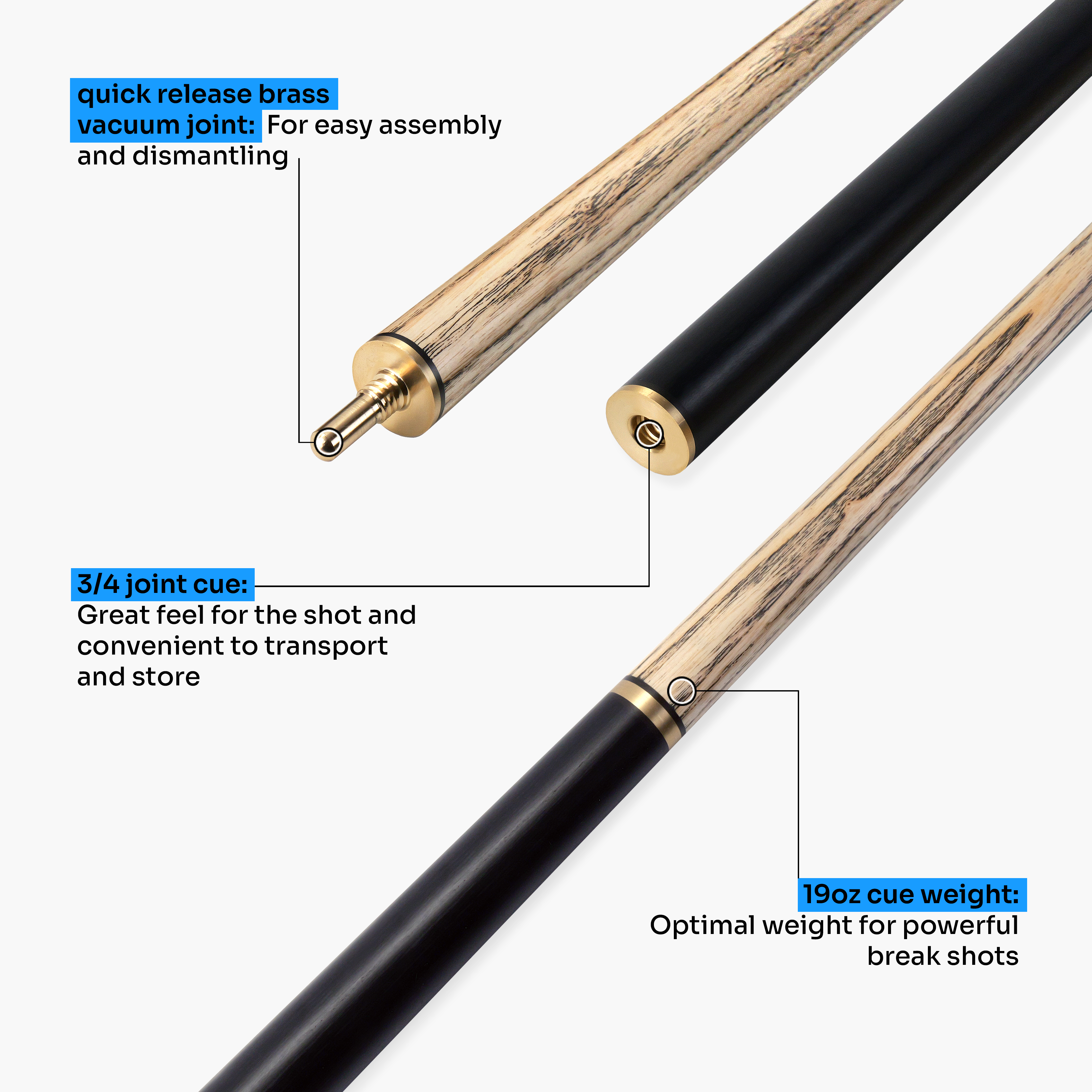 Baize Master Prism Crusher 57-inch pool break cue Cue + Case