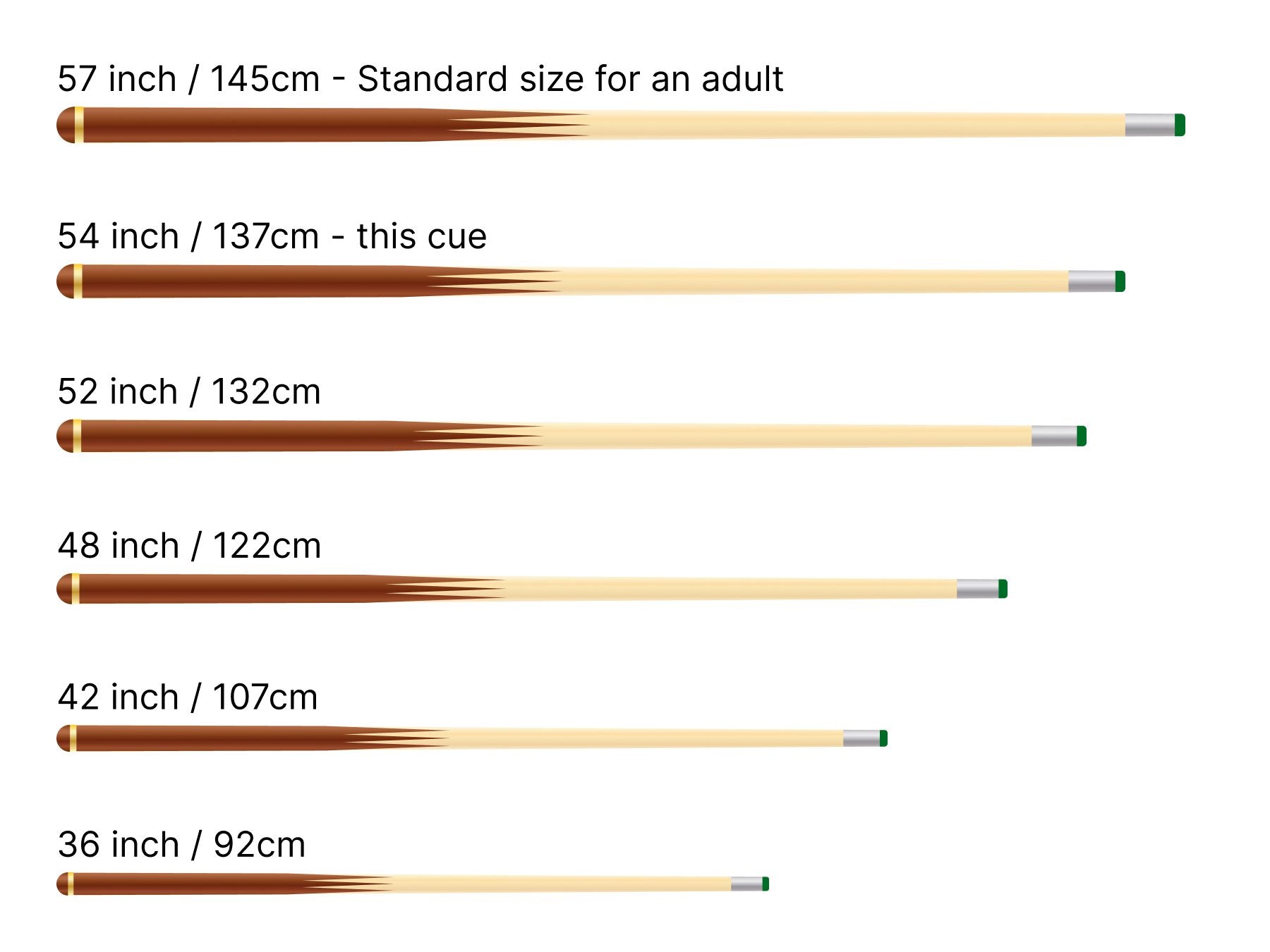 Kudos 54-inch black butt economy 2-piece cue Cue + Case