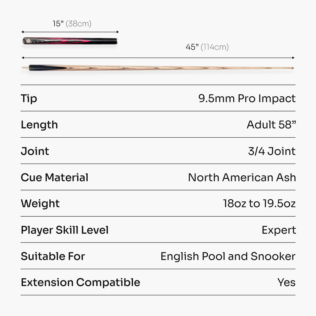 Baize Master Emperor 58-inch 3/4 cue Cue + Case