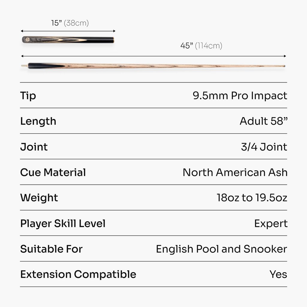 Baize Master Emperor 58-inch 3/4 cue Cue + Case