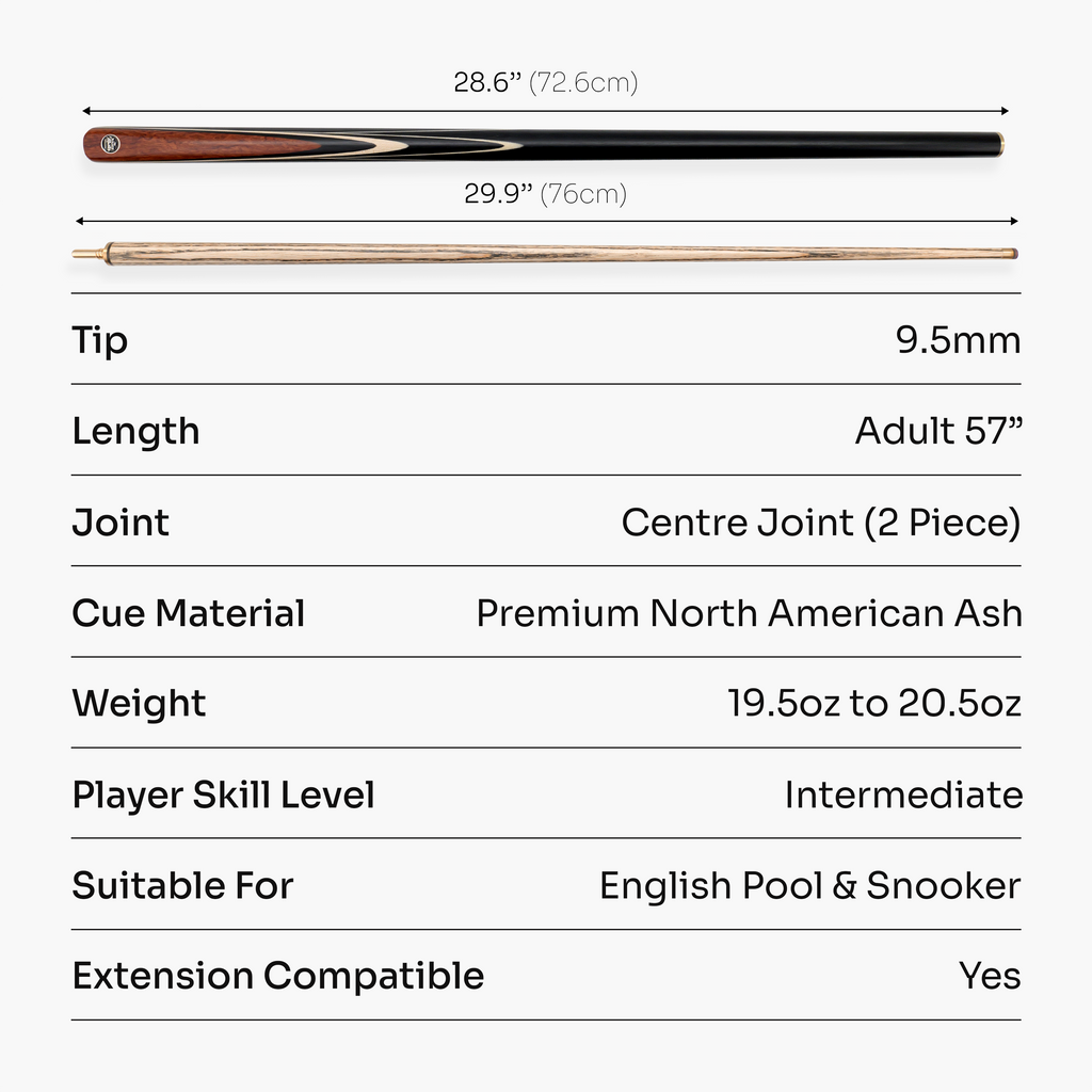 Baize Master Blackline Elite 2-piece snooker cue Cue + Case
