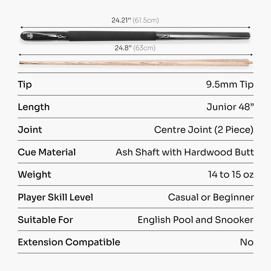 Jonny 8 Ball Black Torpedo 48-inch junior cue Cue + Case