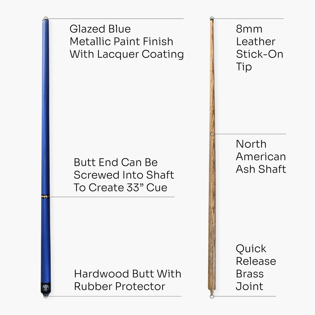 Jonny 8 Ball Blue Pro-Triad 48-inch 3-piece pool cue Cue + Case
