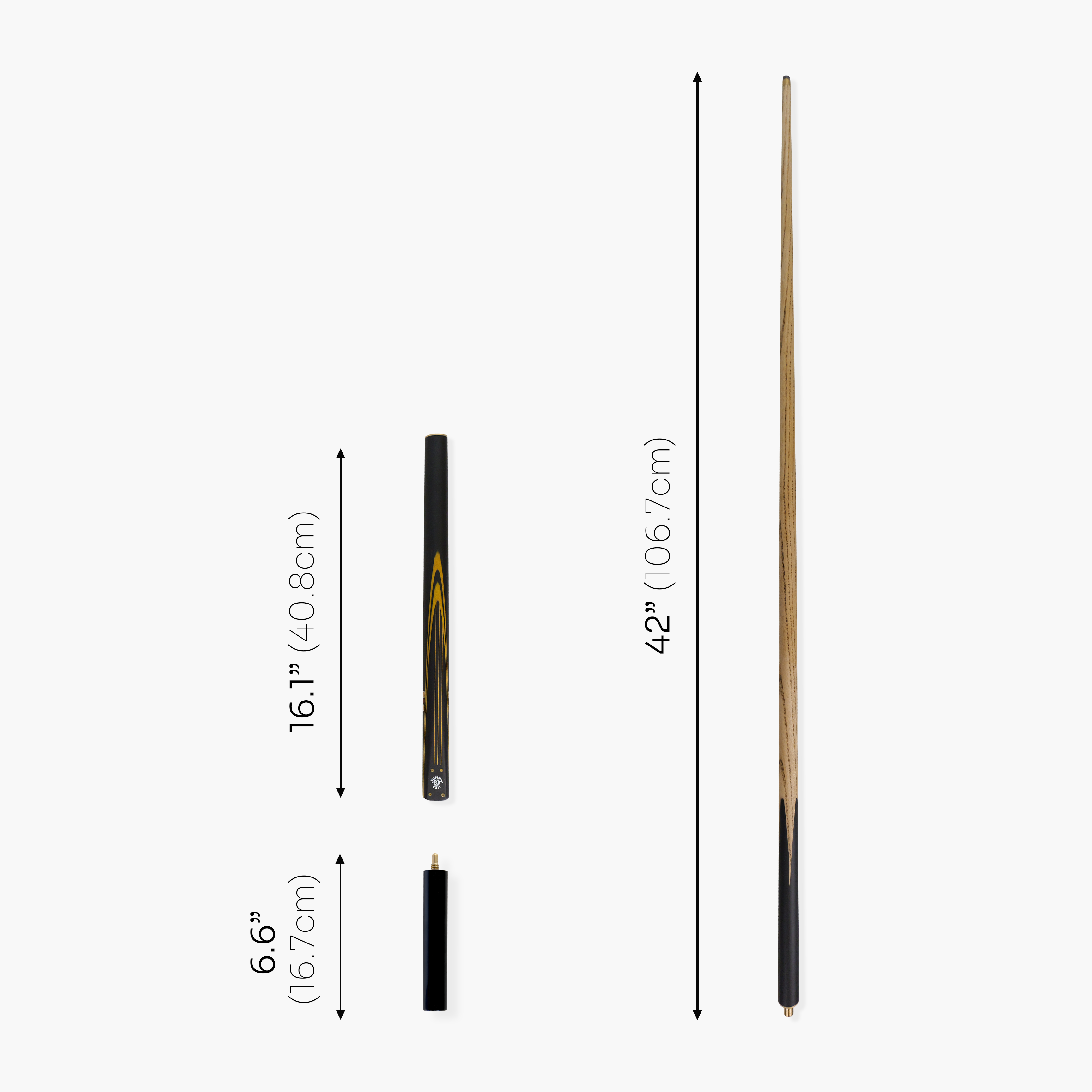Jonny 8 Ball traditional 57-inch 3/4 cue with mini butt Cue + Case
