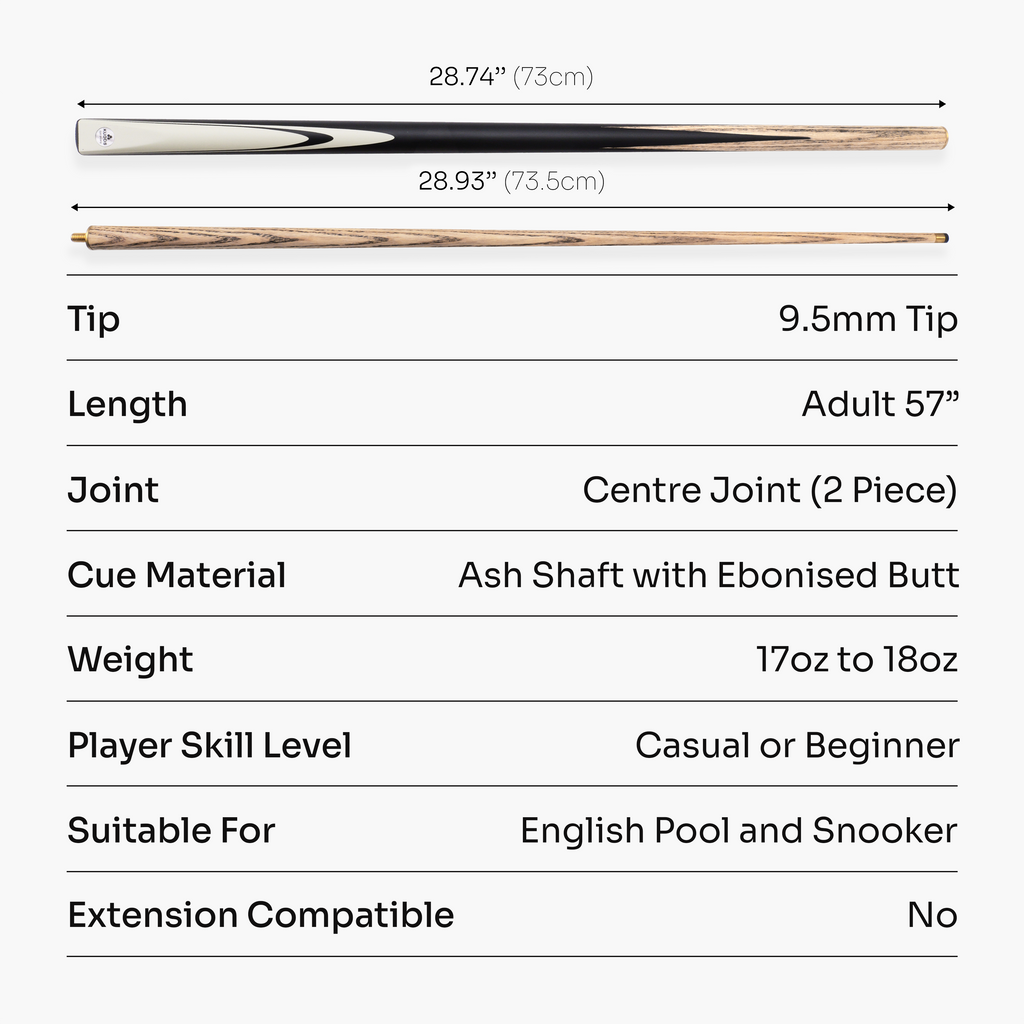 Kudos Classic 57-inch heavy weight 2-piece cue Cue + Case