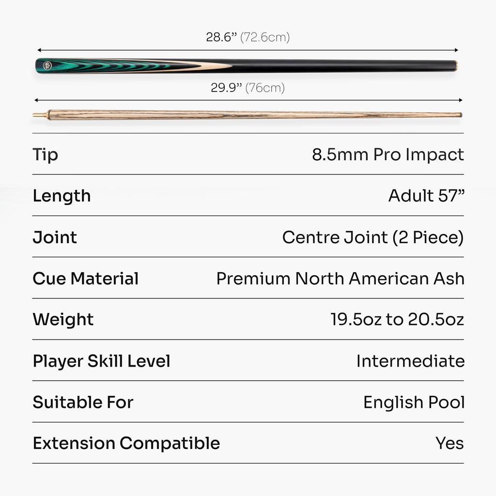 Baize Master Blackline Classic pool cue and case set Cue + Case