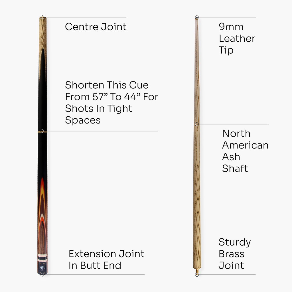 Jonny 8 Ball adjustable 57-inch 3-piece cue Cue + Case