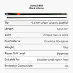 Jonny 8 Ball Inferno 2-piece graphite cue Cue + Case
