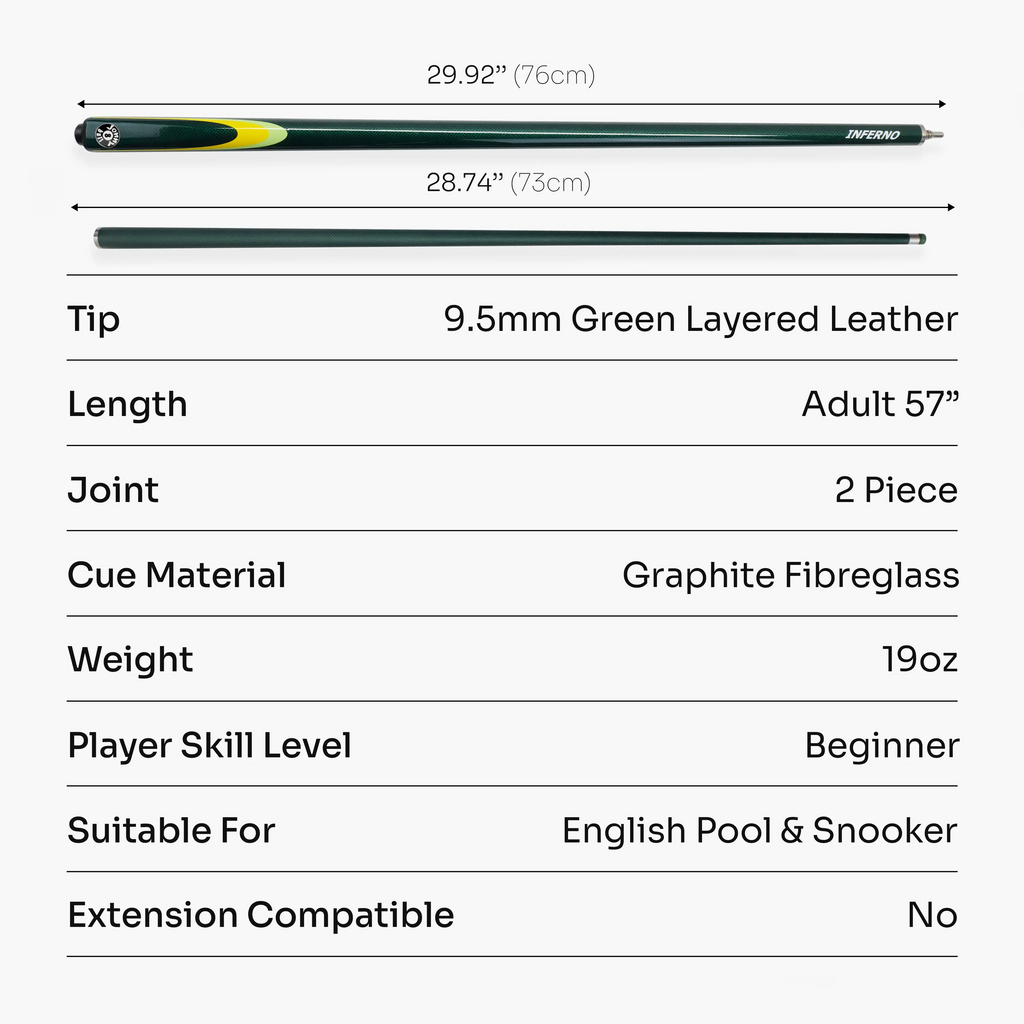 Jonny 8 Ball Inferno 2-piece graphite cue Cue + Case