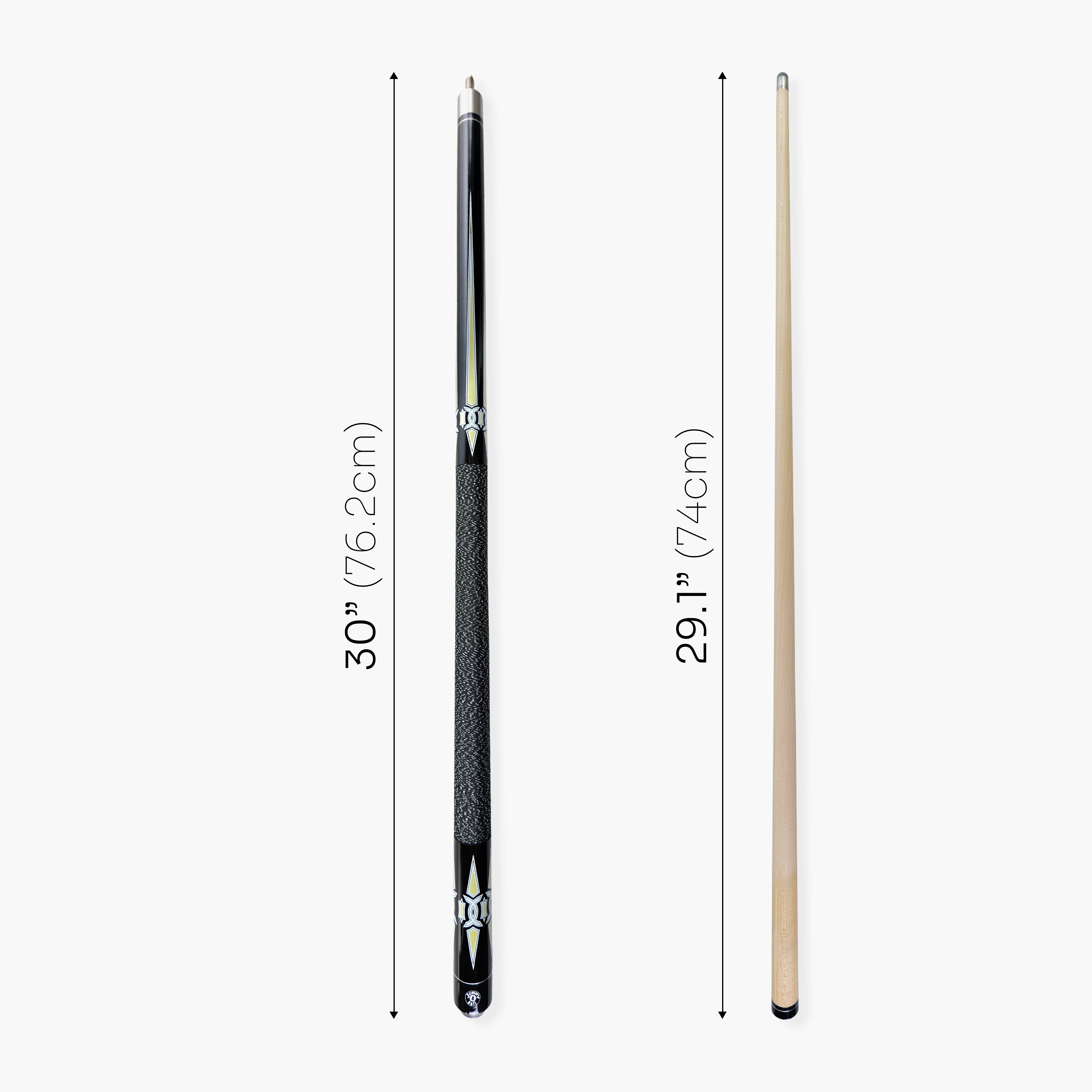 Jonny 8 Ball Geometric 57 Inch 2 Piece Snooker Pool Cue 10mm Tip Cue + Case