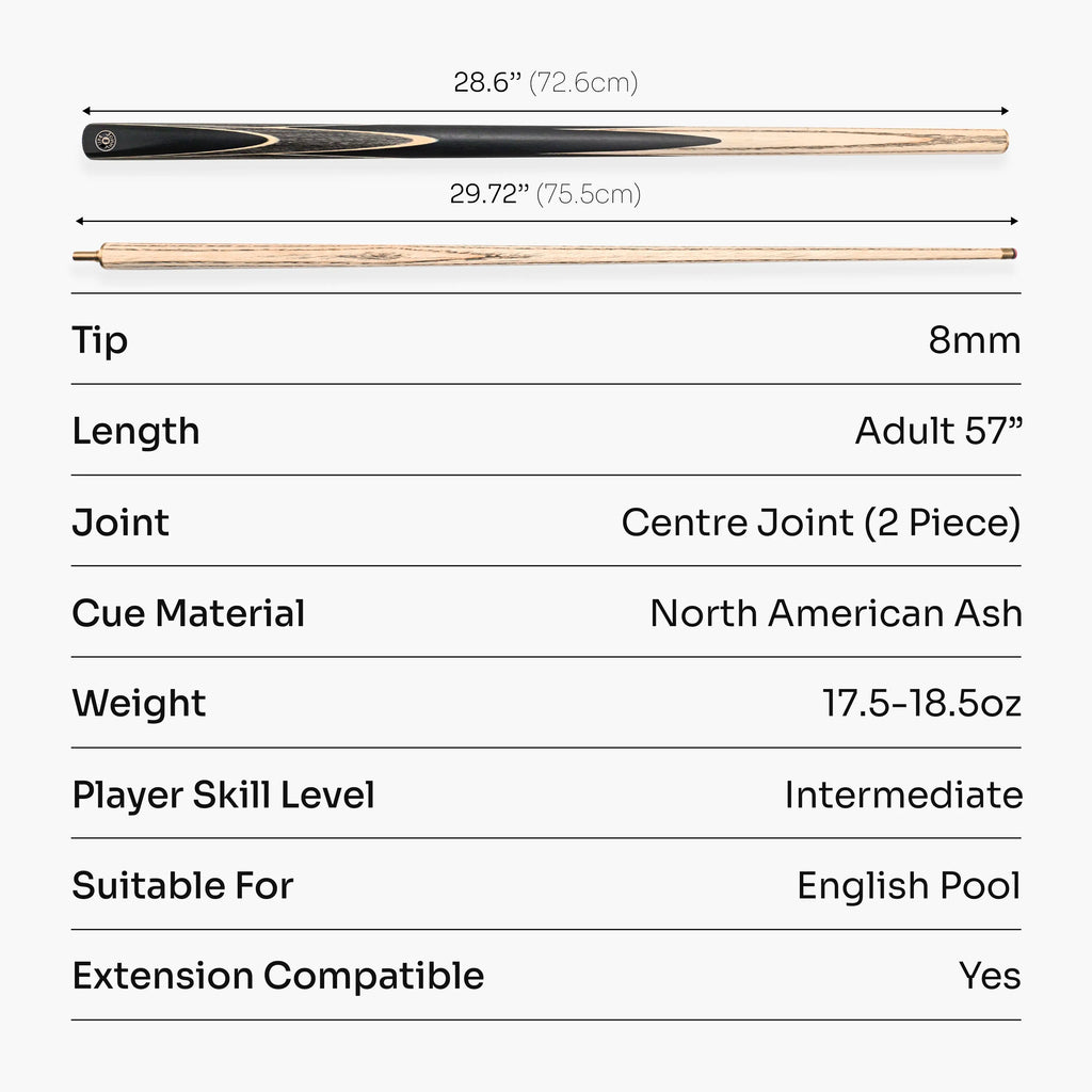 Jonny 8 Ball Sniper 57-inch 2-piece pool cue Cue + Case