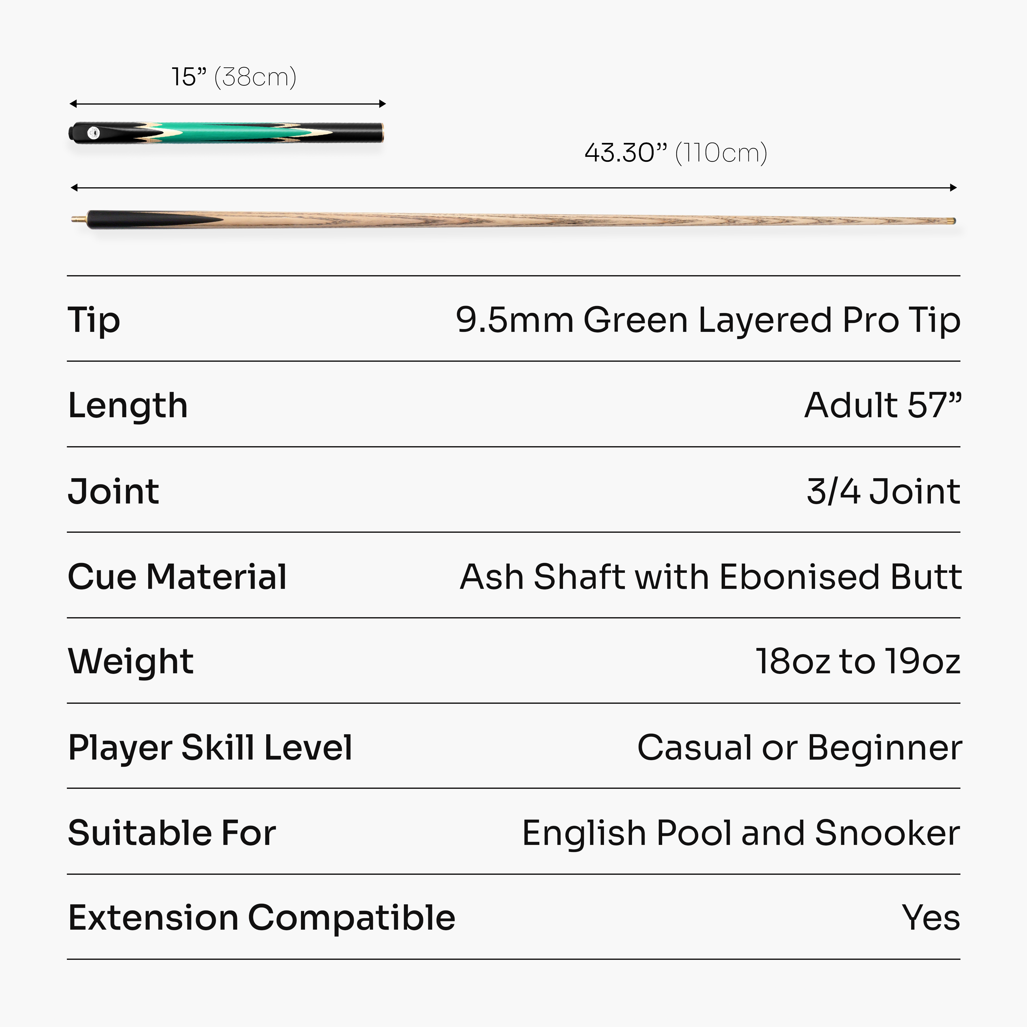 PRO147 Lancet 3/4 cue and case set