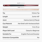 Jonny 8 Ball Red Torpedo 48-inch cue and case set Cue + Case