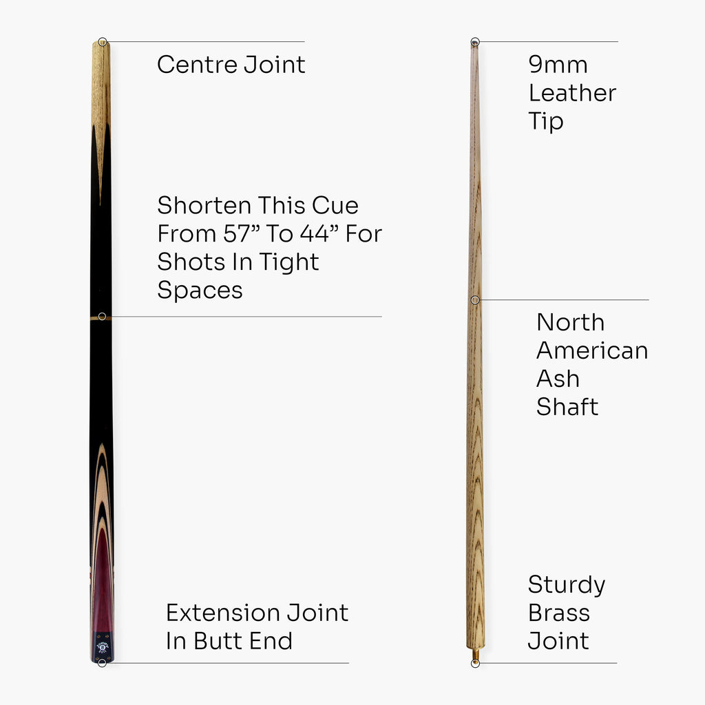 Jonny 8 Ball adjustable 57-inch 3-piece cue and hard case Cue + Case