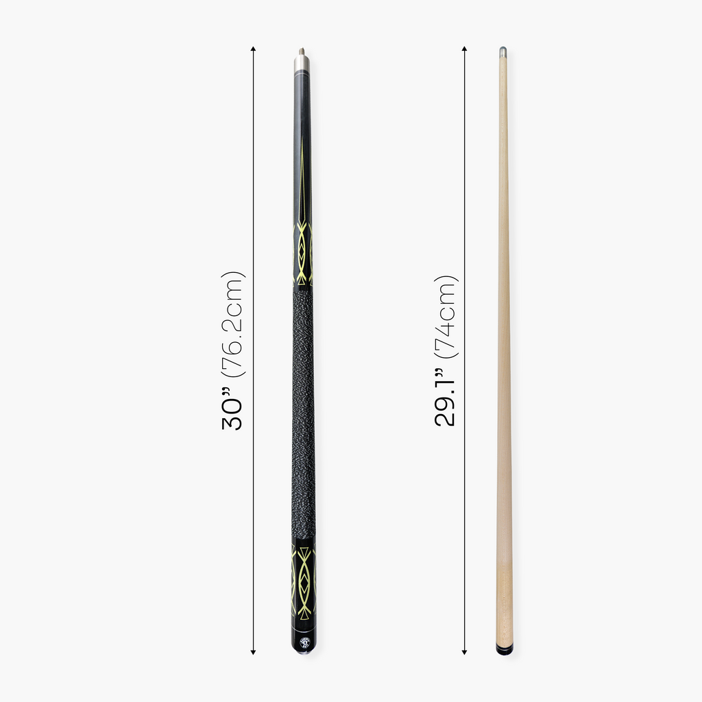 Jonny 8 Ball Geometric 57 Inch 2 Piece Snooker Pool Cue 10mm Tip Cue + Case