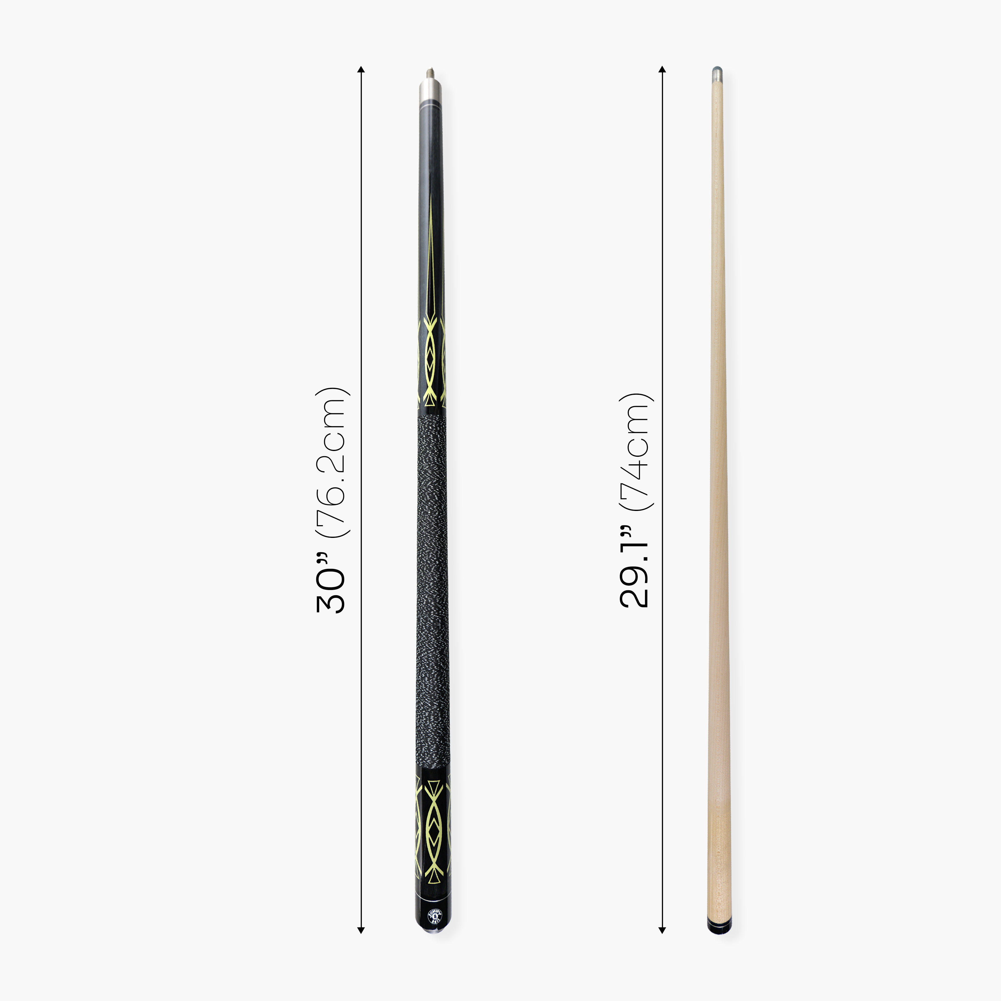 Jonny 8 Ball Geometric 57 Inch 2 Piece Snooker Pool Cue 10mm Tip Cue + Case