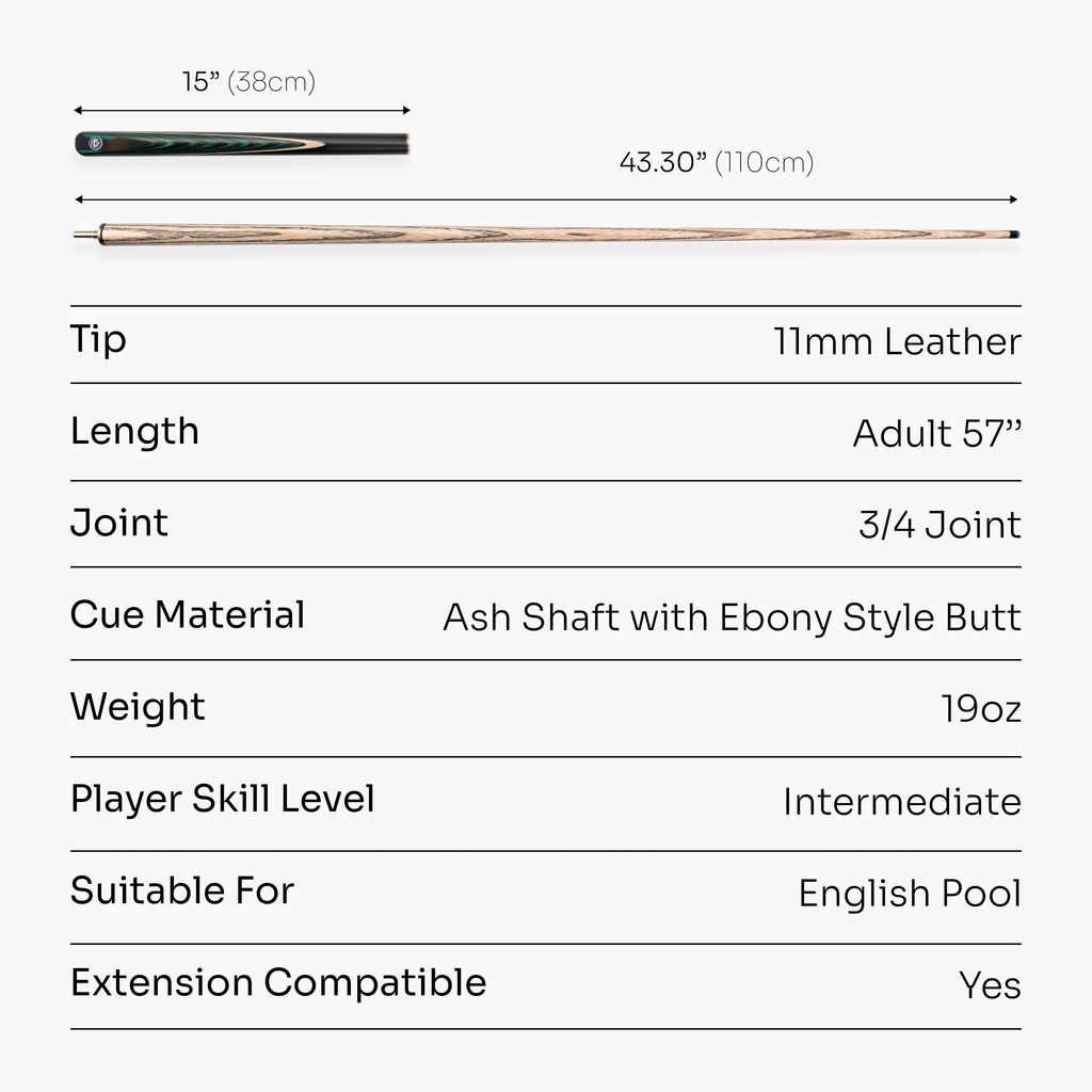 Baize Master Green Crusher 57-inch pool break cue Cue + Case