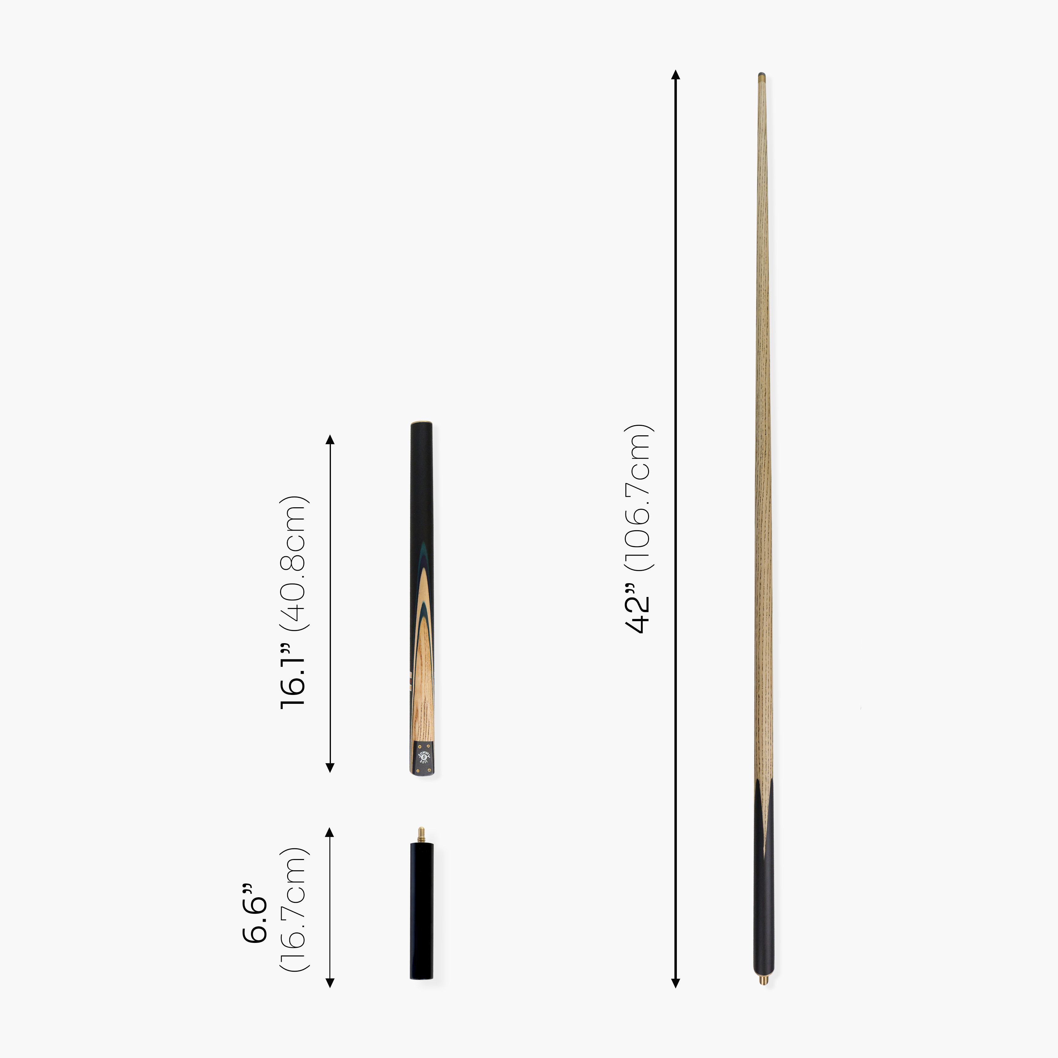Jonny 8 Ball traditional 57-inch 3/4 cue with mini butt Cue + Case
